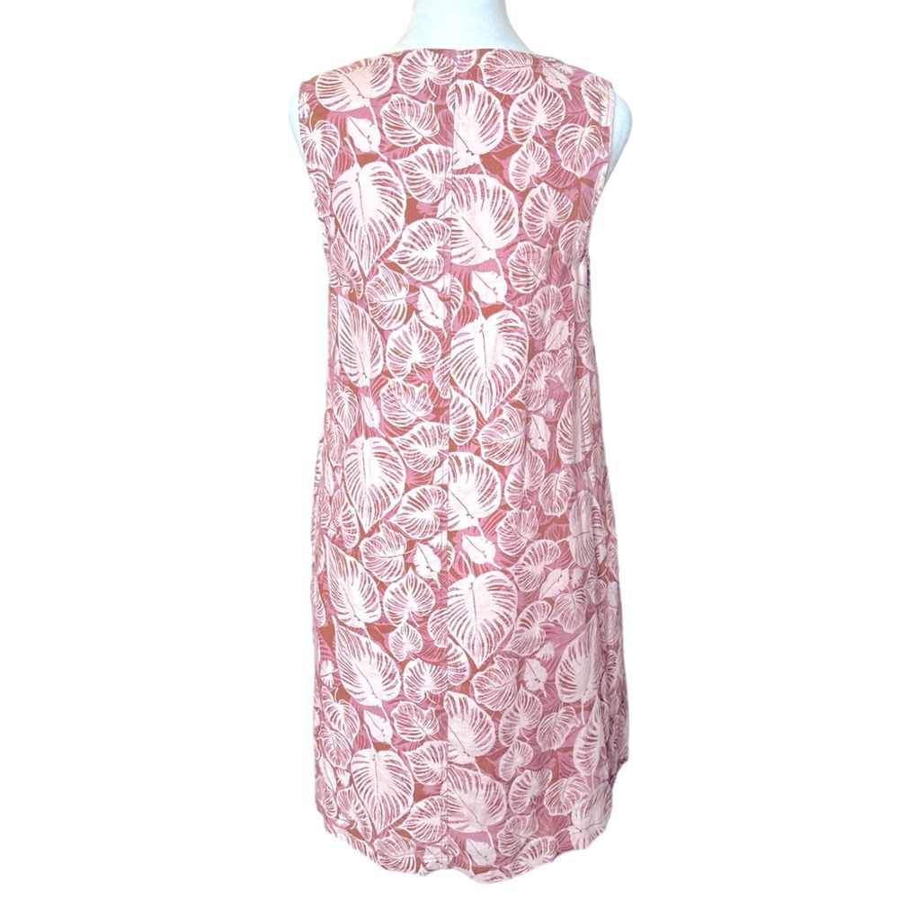 TAHARI NWT Short Floral Party/Cocktail Dress, Pink Lining 100% Linen. - Picture 3 of 7